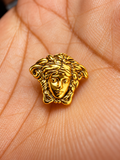 Gold-Plated Medusa Stud Earrings for Men