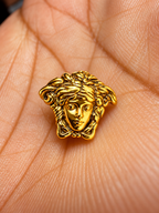 Gold-Plated Medusa Stud Earrings for Men