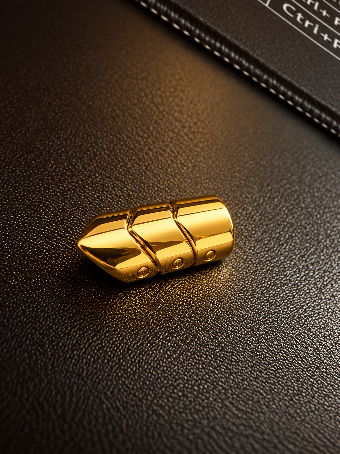 Gold-Plated Leaf Design Brooch for Men