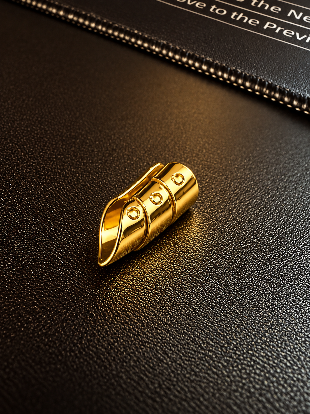 Gold-Plated Leaf Design Brooch for Men