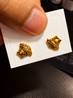 Gold-Plated Medusa Stud Earrings for Men
