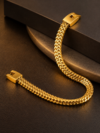Gold-Plated Braided Chain Bracelet for Men