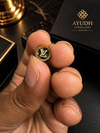 Ayudh Jewellers — Black & Gold Monogram Stud