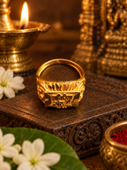 Gold-Plated Mahakal Statement Ring for Men | Ayudh Jewellers